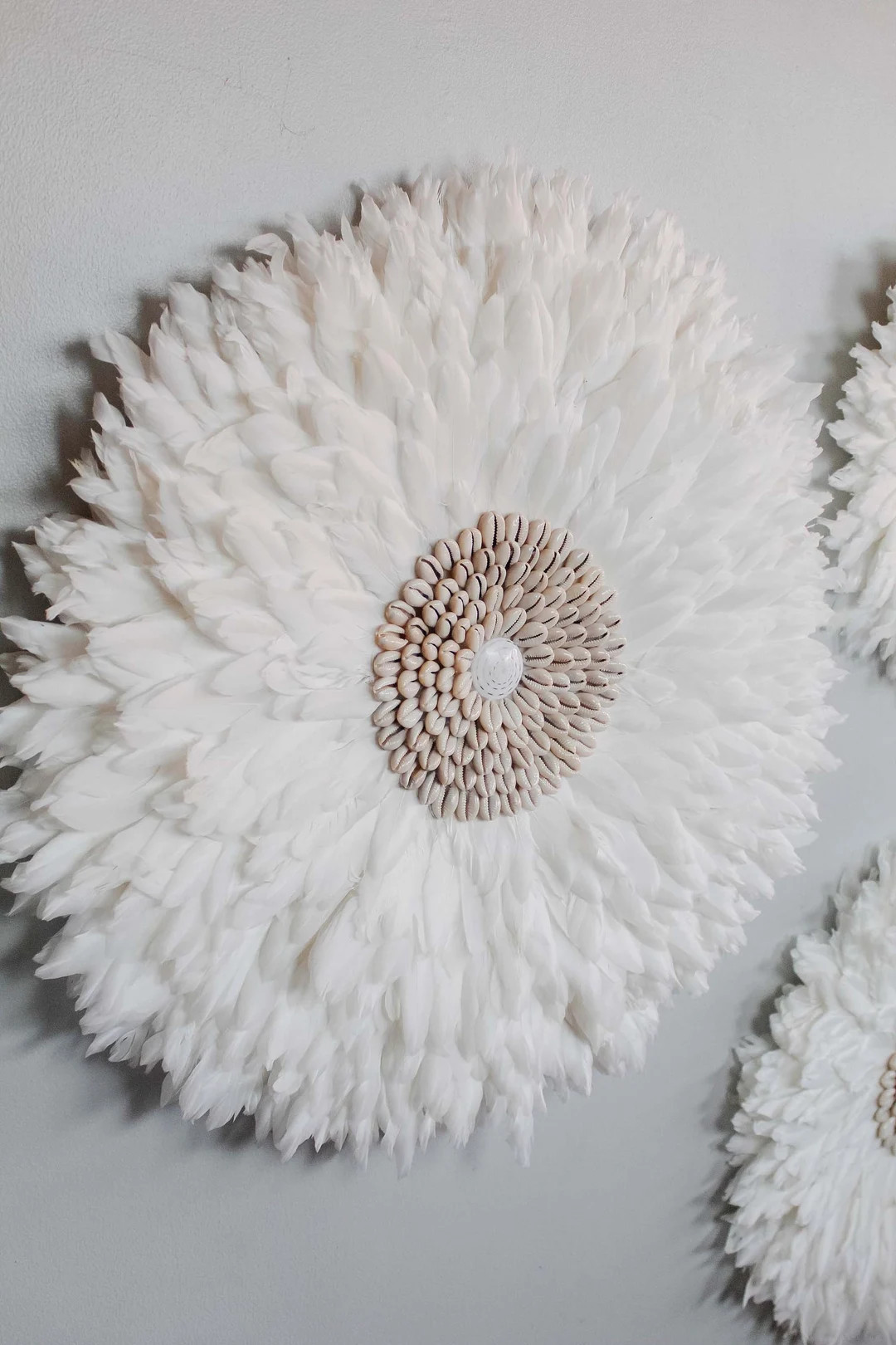 Feather JUJU Set of 3 Wall Decor, Ethnic Wall Decor, Wall Hanging for Living Room, Nursery Decora... | Etsy (US)