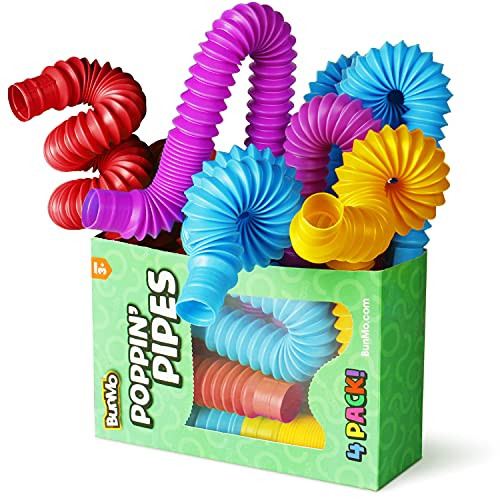 BUNMO 4pk Pop Tubes Sensory Toys (Large) Fun Learning Resource Toys Make Fun Sounds & Provide Sti... | Amazon (US)