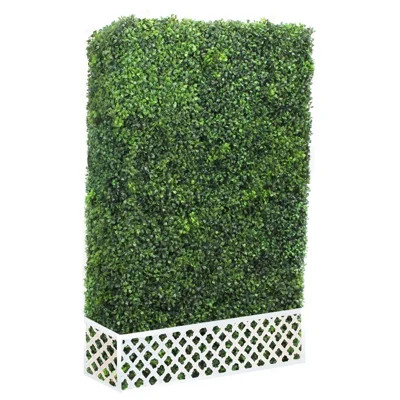 Faux Boxwood Hedge in Wood Planter | Wayfair North America