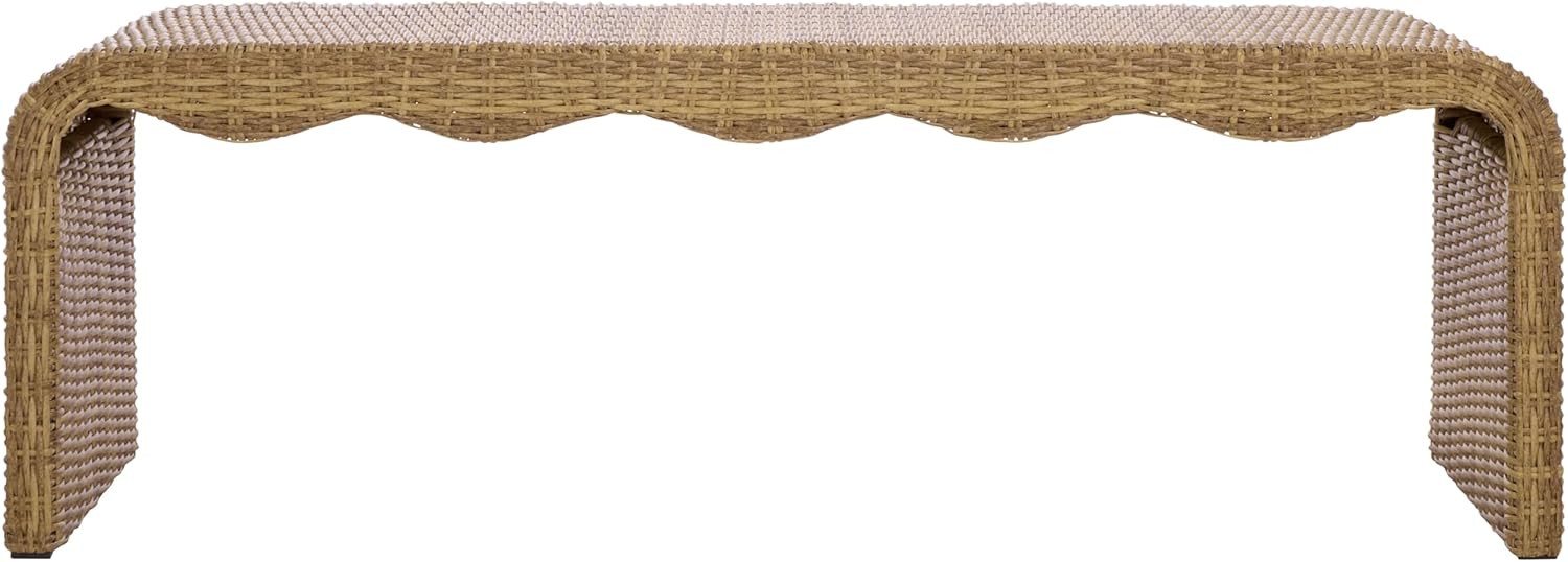 SAFAVIEH Couture Outdoor - Lynsee Natural Faux Wicker Patio Bench, Handwoven Rattan-Style Outdoor... | Amazon (US)