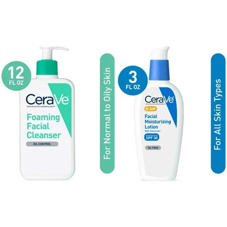 Cerave Normal to Oily Cleanser & Moisturizer Set | Walmart (US)