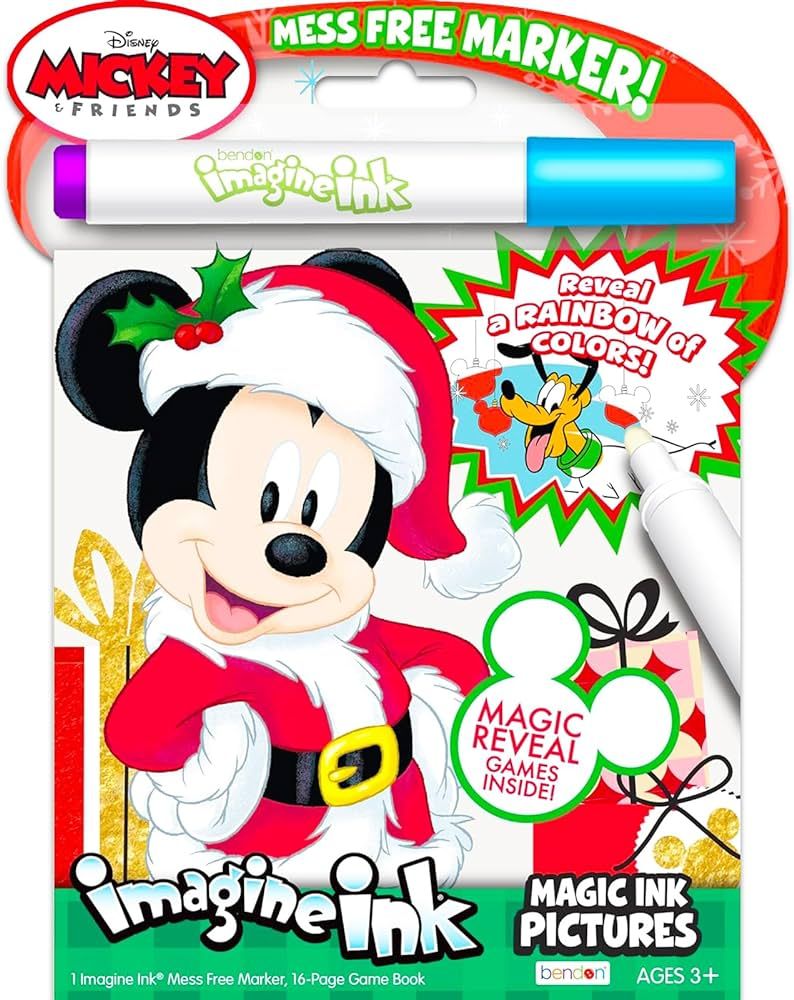Mickey and Minnie Mouse Imagine Ink Activity Book w Marker w/ 16 Christmas Pages to Color | Amazon (US)