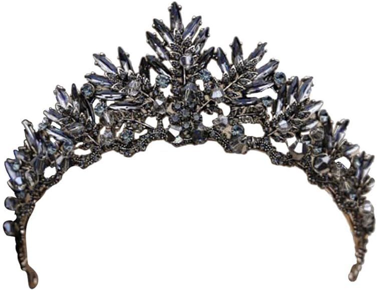 Frcolor Vintage Baroque Crown Wedding Bridal Headband Black Crystal Tiara Headband for Prom Pagea... | Amazon (UK)