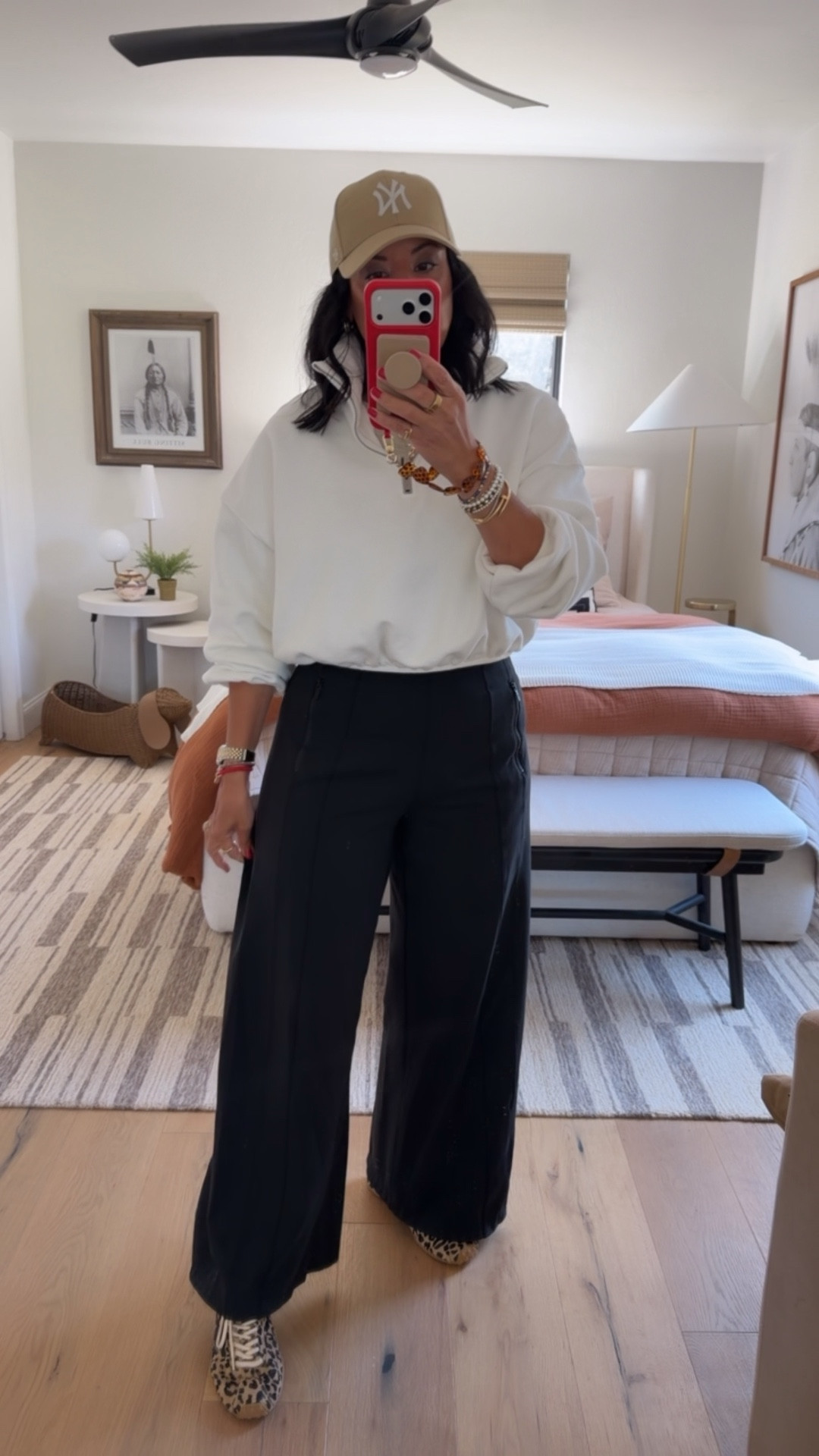 I’m a size 8 and did a medium in the pants and a medium in the top. Shoes fit tts (I’m a 9.5/10 and did a 10/40). 

#LTKOver40 #LTKootd