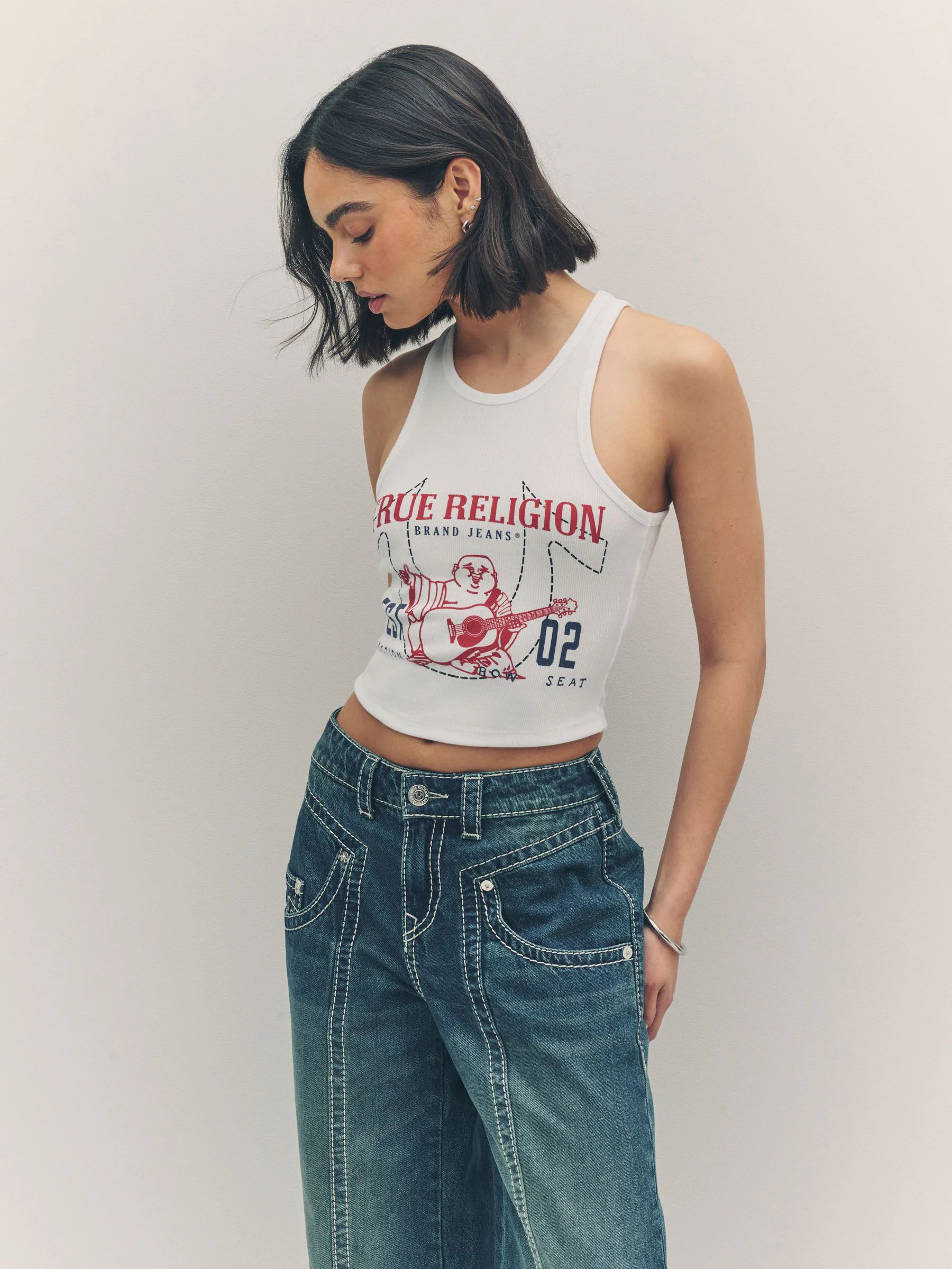 True Religion True Religion Optic White Buddha Goddess Tank | Next US