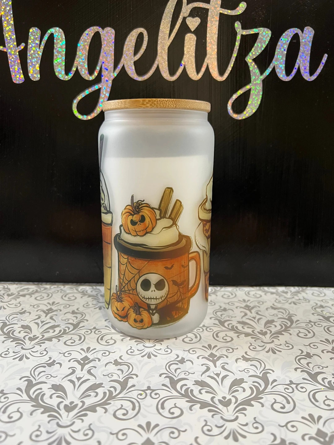 Libbey Inspired Glass Can Jack Skellington Jack and Sally - Etsy | Etsy (US)