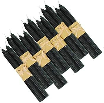 Amazon.com: XIANGZHU 7 Pairs Pure Beeswax Candles, Black Candles, 9 Inch Smokeless Dripless Wax Cand | Amazon (US)
