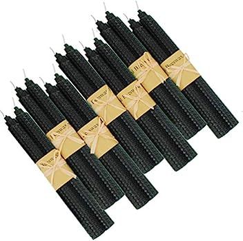 Amazon.com: XIANGZHU 7 Pairs Pure Beeswax Candles, Black Candles, 9 Inch Smokeless Dripless Wax Cand | Amazon (US)