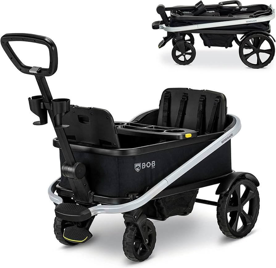 BOB Gear Renegade Foldable Stroller Wagon with 3 Seats, 5-Point Harness System, All-Terrain Tires... | Amazon (US)