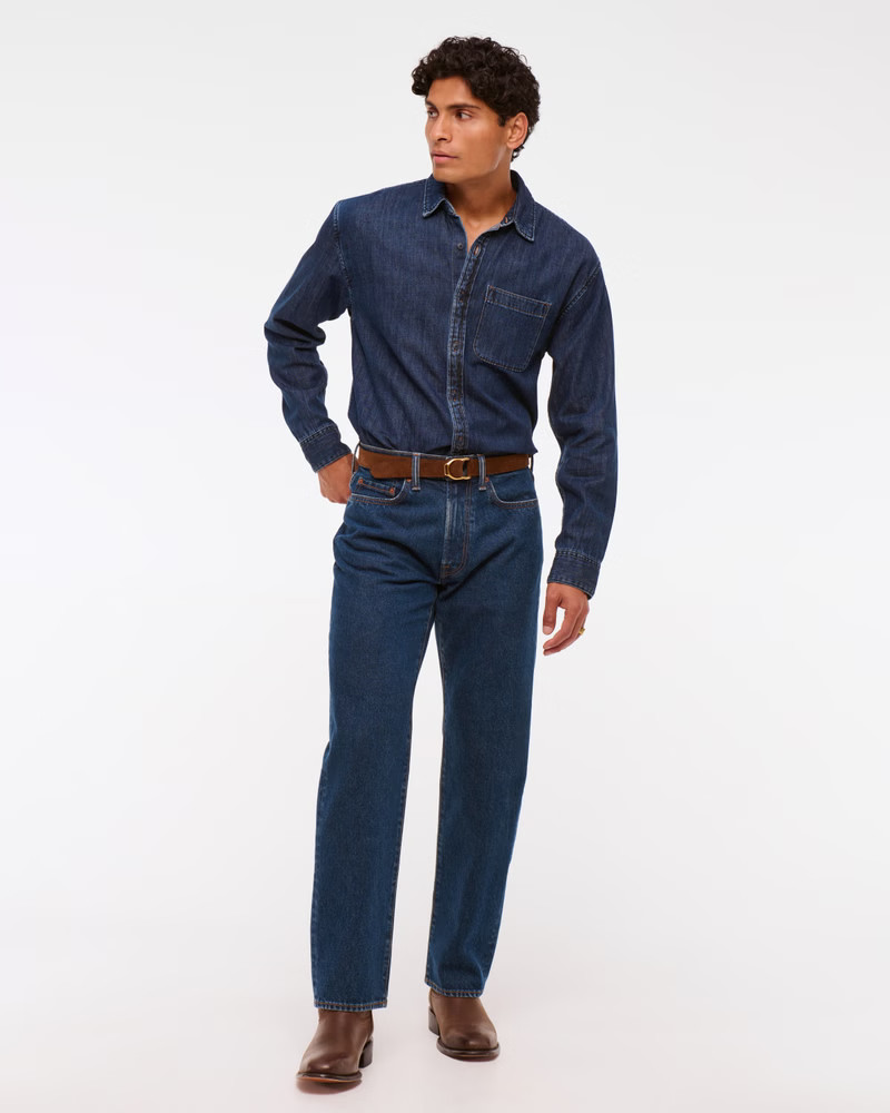 Denim Button-Up Shirt | Abercrombie & Fitch (US)