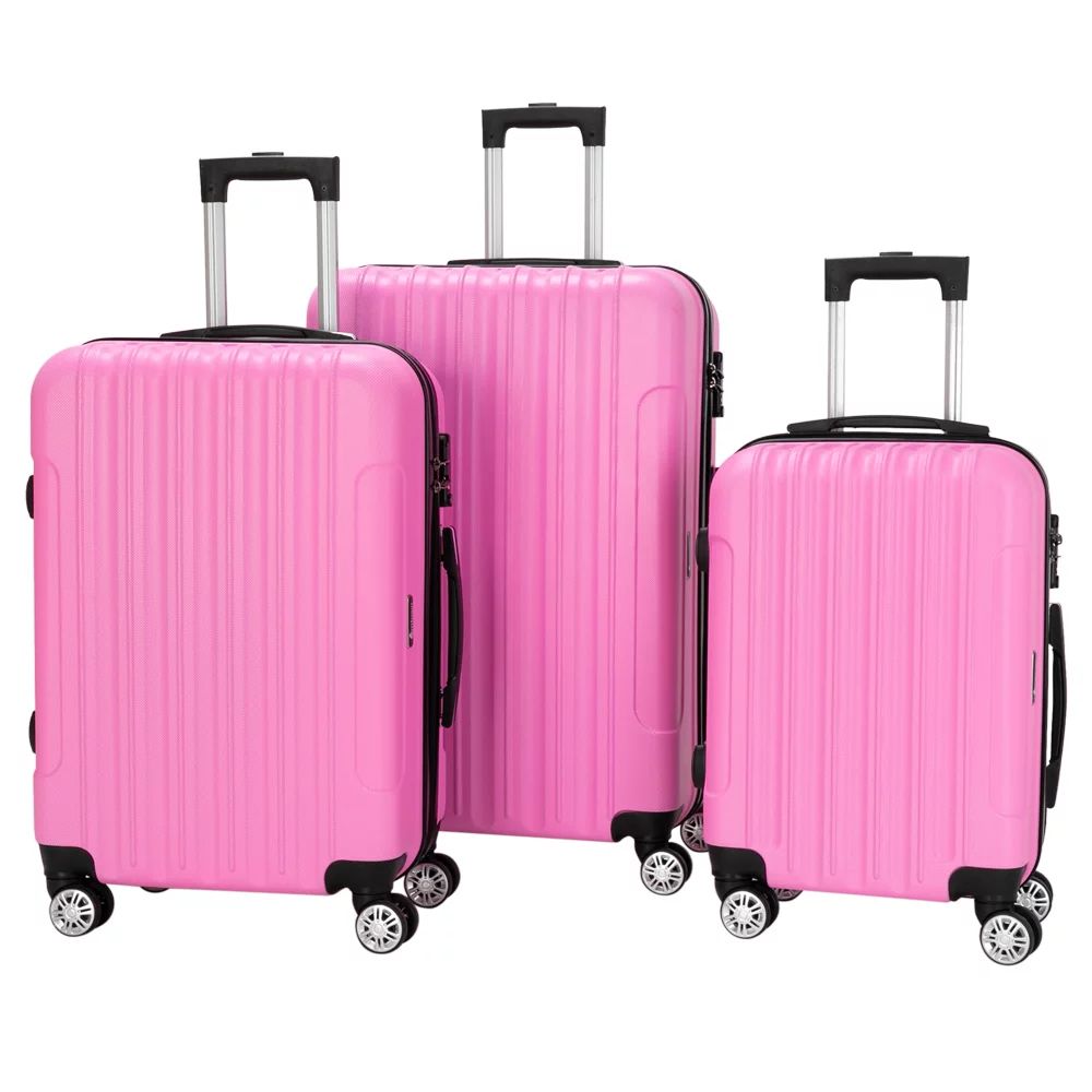 Zimtown 3-in-1 Luggage Multifunctional Large Capacity Traveling Storage Suitcase Pink | Walmart (US)