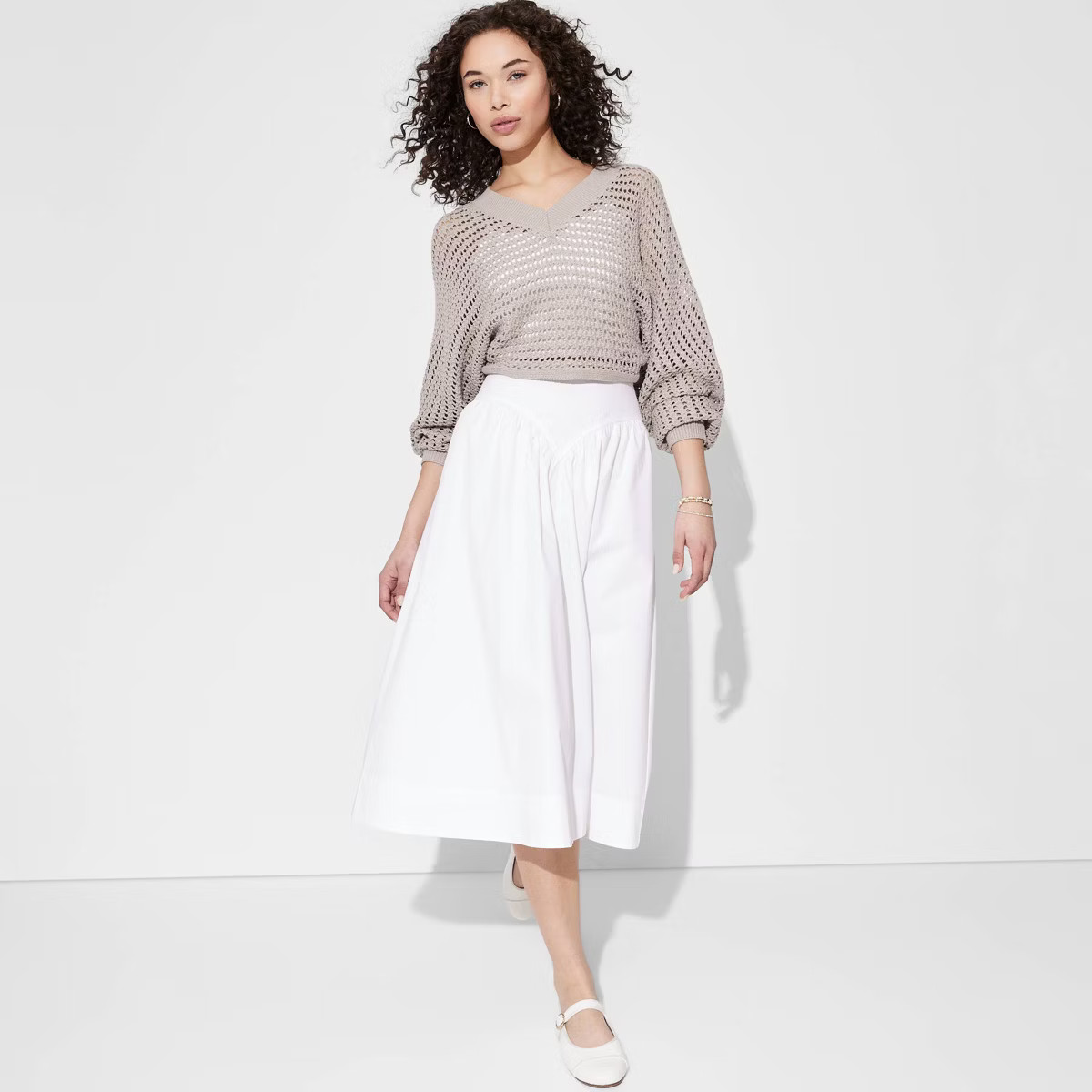 Women's Basque Waist Midi Skirt - Wild Fable™ | Target