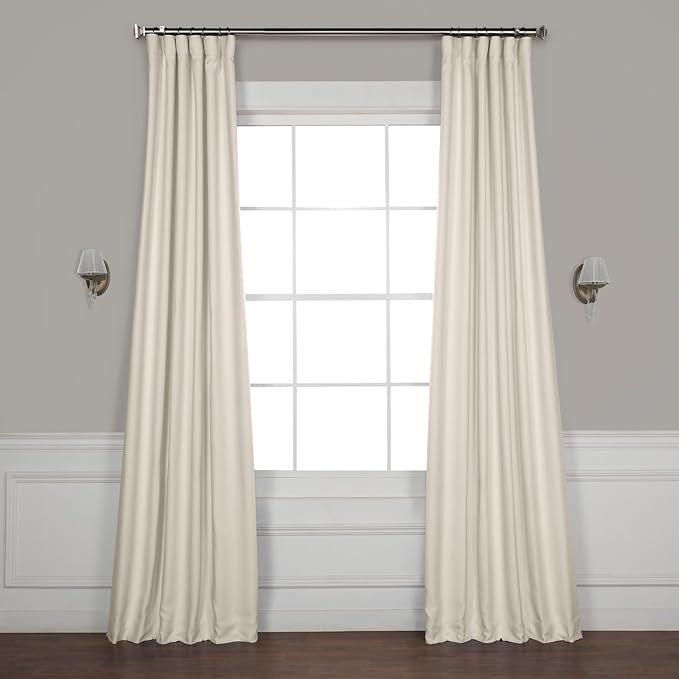 HPD HALF PRICE DRAPES BOCH-LN1856-108 Faux Linen Blackout Room Darkening Curtain, 50 X 108, Birch | Amazon (US)