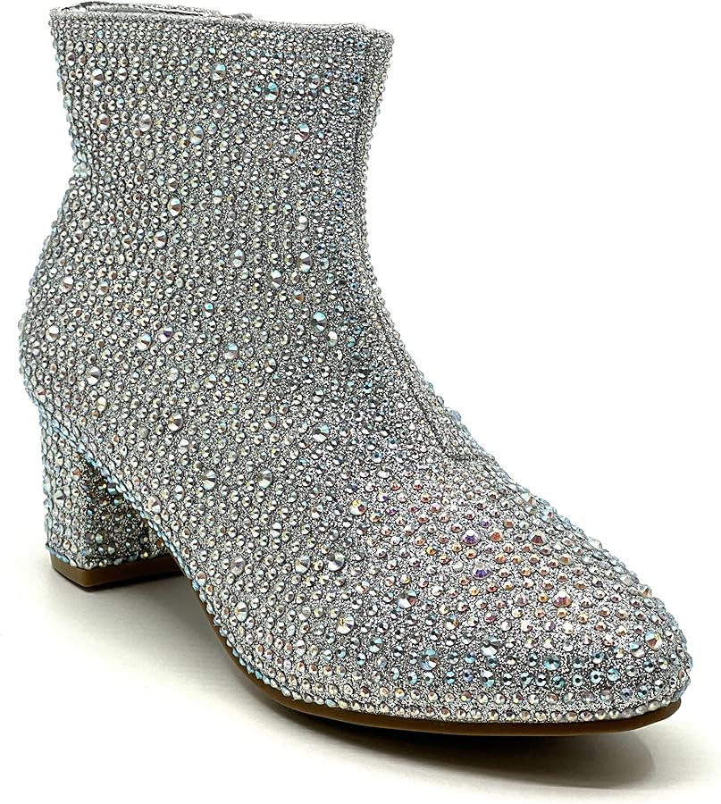 Forever Kids Rhinestone Ankle booties | Amazon (US)