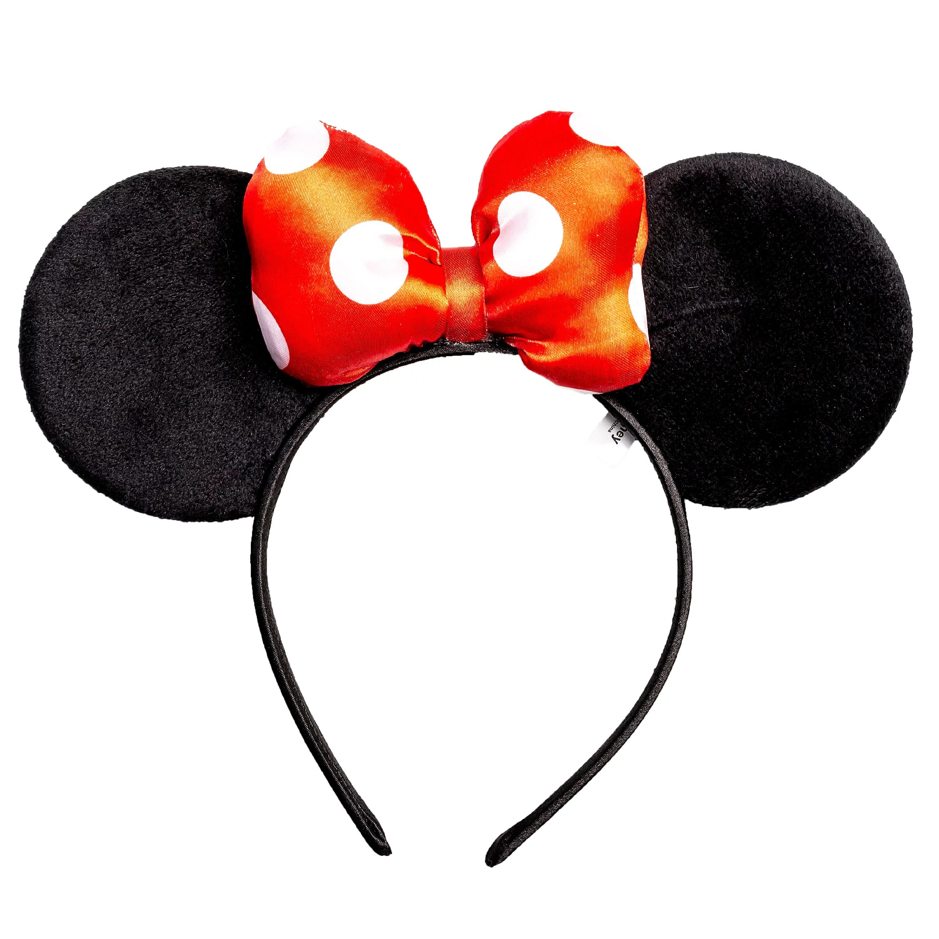 Disney Minnie Mouse Red Polka Dot Bow Ears Headband | Walmart (US)