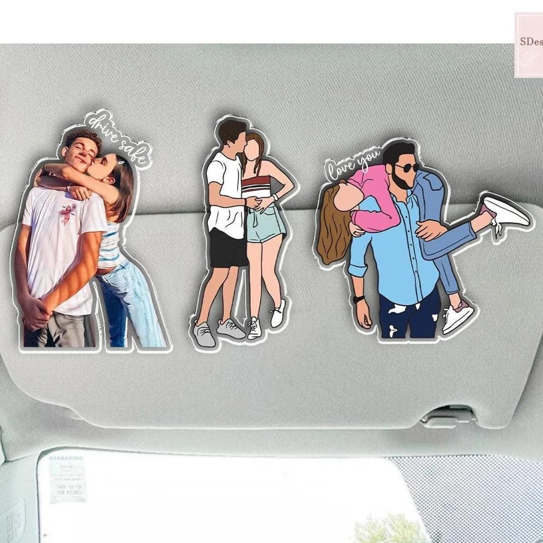 Valentines Gift for Him, Drive Safe Photo Visor Clip, Faceless Portrait Visor, Gift for Boyfriend... | Etsy (US)