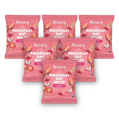 Amara Organic Breakfast Oat Melts Strawberry Baby Snack - 7g | Target