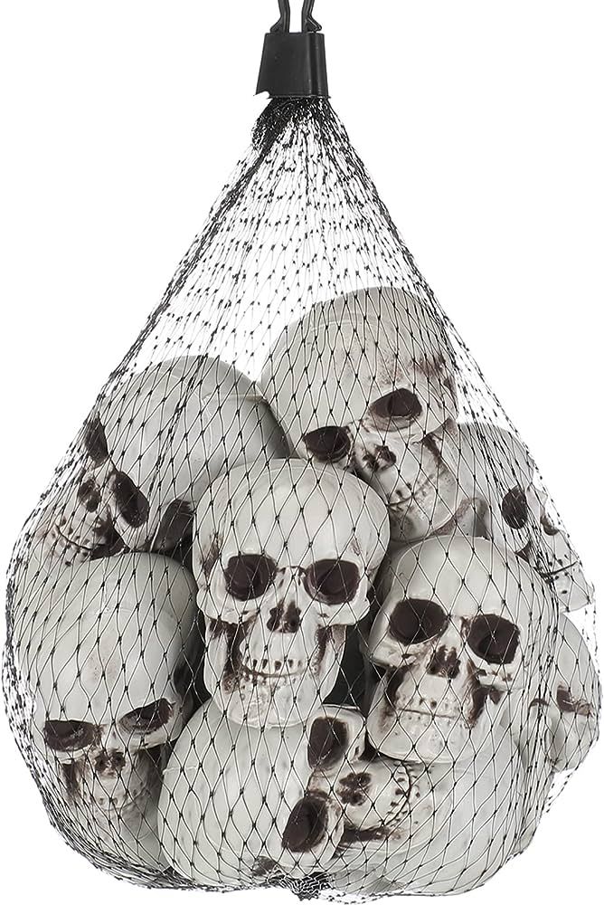 hanaiette 10 Pieces Mini Halloween Skulls Heads Skull Decor for Halloween Party, Halloween Decor ... | Amazon (US)