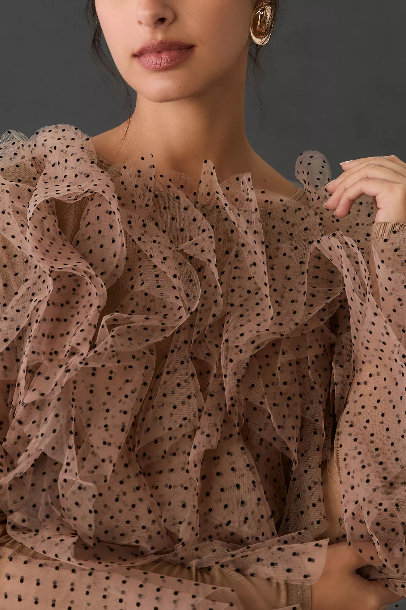 Dolan Left Coast Mesh Ruffle Blouse | Anthropologie (US)