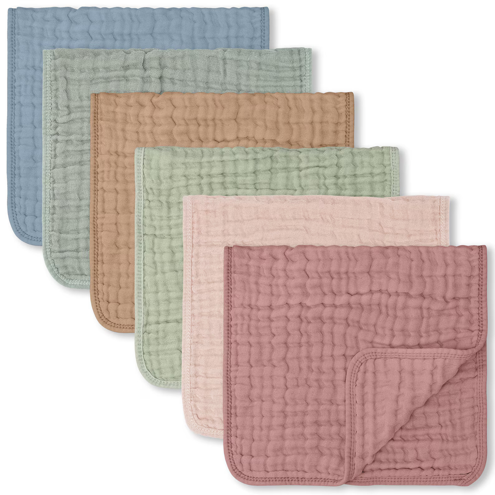 Pack of 6 Absorbent Muslin Burp Cloths for Babies - Etsy | Etsy (US)