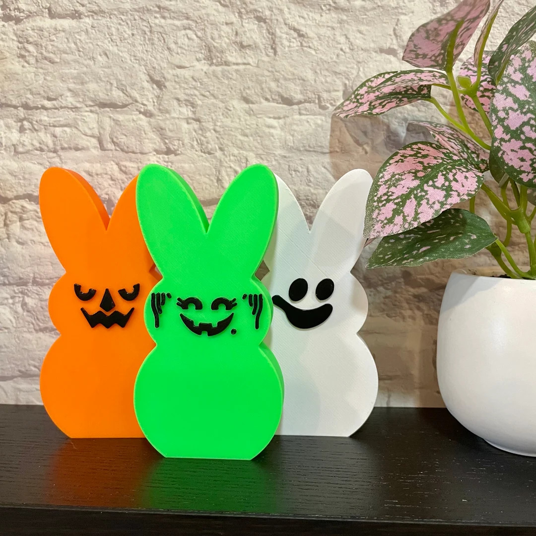 Creepy Peeps Boo Bunnies Shelf Sitters / Easterween Decor / 3D Printed | Etsy (US)