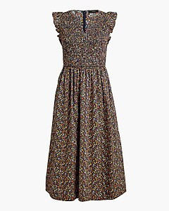 Petite flutter-sleeve midi dress | J.Crew Factory