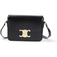 Celine Hobo Bags - Teen Triomphe Black Calf Leather Shoulder Bag - Gr. unisize - in Schwarz - für Damen | Fashionette (DE)