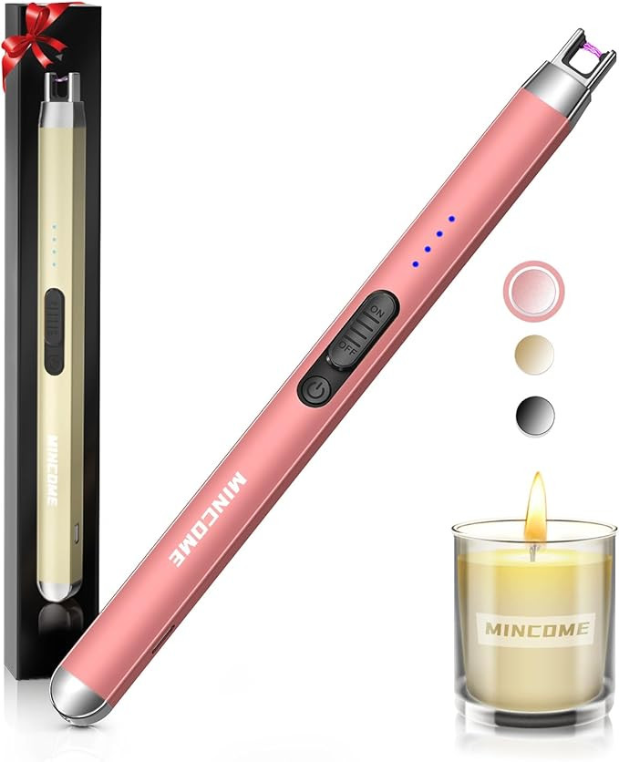 Candle Lighter, Rechargeable USB Long Lighters, Windproof Flameless Lighte with LED Power Display... | Amazon (US)