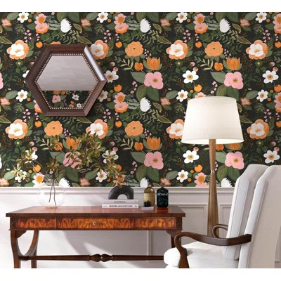 Floral Wallpaper Peel And Stick Wallpaper Vinyl Wallpaper Stick | Wayfair North America