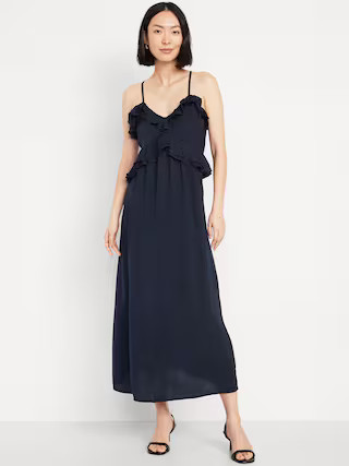 Ruffled Satin Maxi Dress | Old Navy (US)