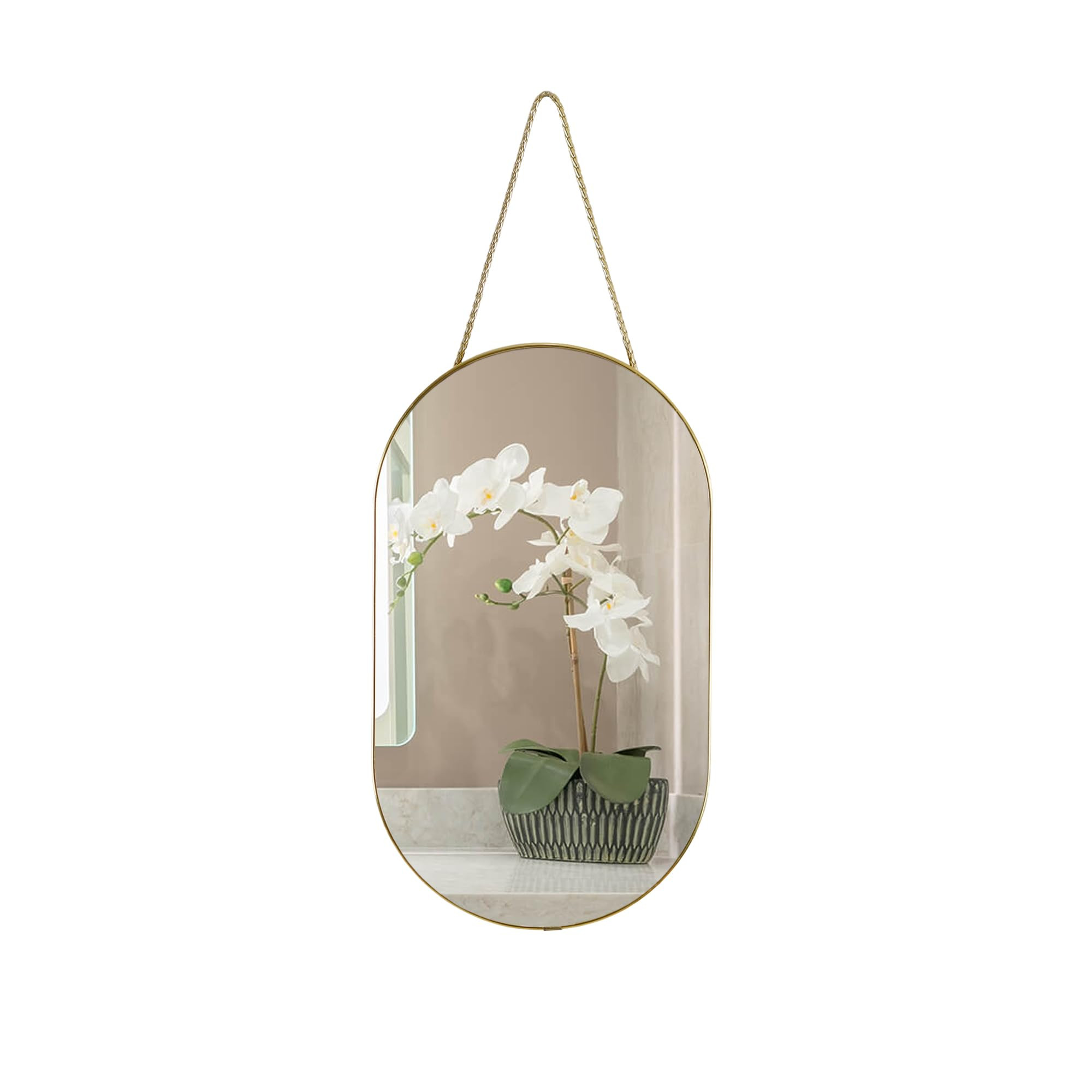 Oval Wall Mirror, Gold, Oval Shape, for Bathrooms and More (16x9.2 inch) | Amazon (US)