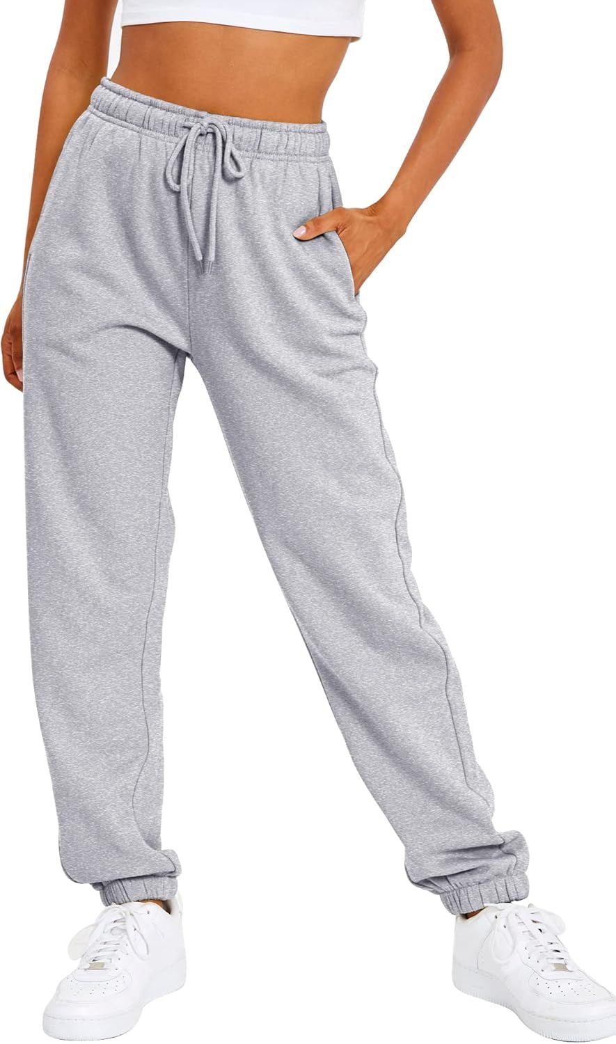 AUTOMET Women's Casual Baggy Fleece Sweatpants | Amazon (US)