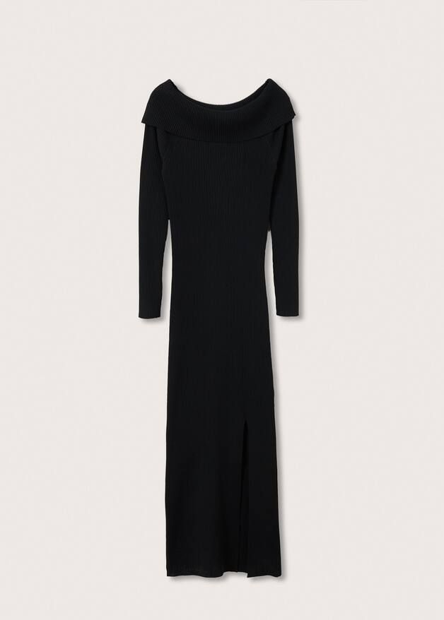 Boat-neck knitted dress | MANGO (US)