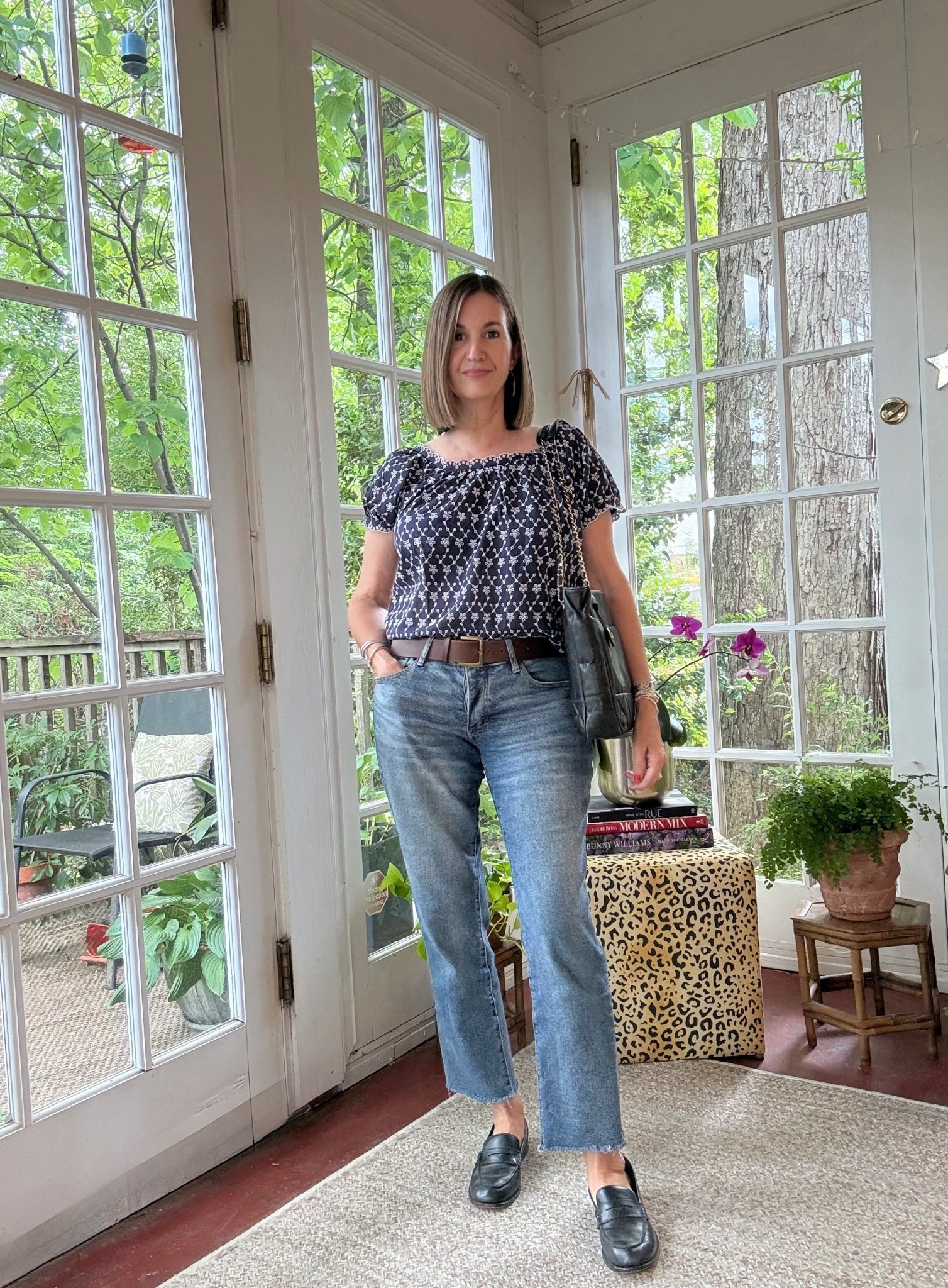 What I wore today to visit Daddy and run errands. These loafers are STILL my favorites! I love the new casually chic  version of low rise jeans and this eyelet top is 30% off and available in other colors. The Chanel tote was my Mother’s and I love carrying it and honoring her exquisite taste.  #lauracarsonmiller #eyelet #lowrisejeans #chanel

#LTKdayinmylife #LTKSaleAlert #LTKootd