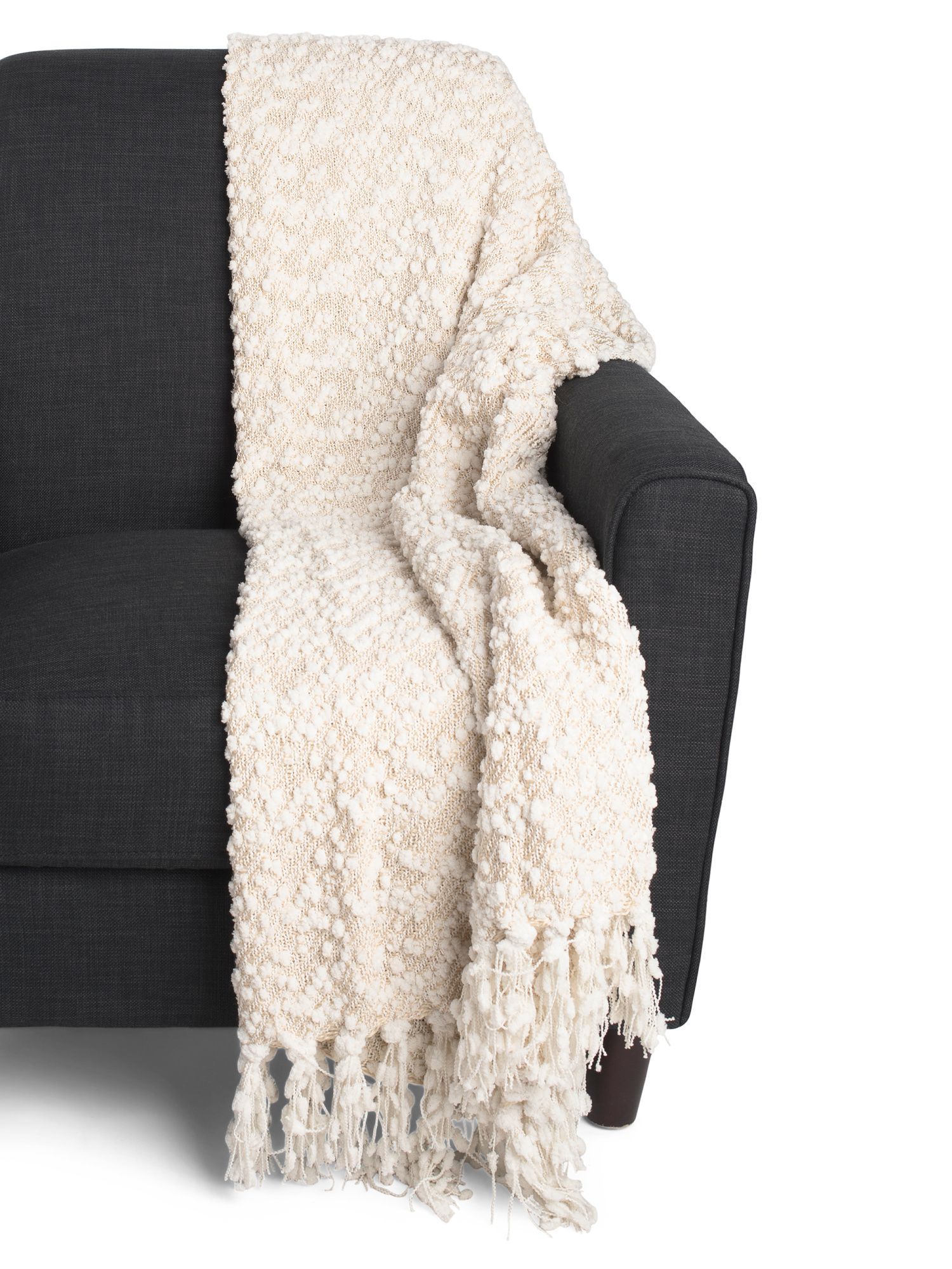 Soft Frayed Textured Throw | TJ Maxx