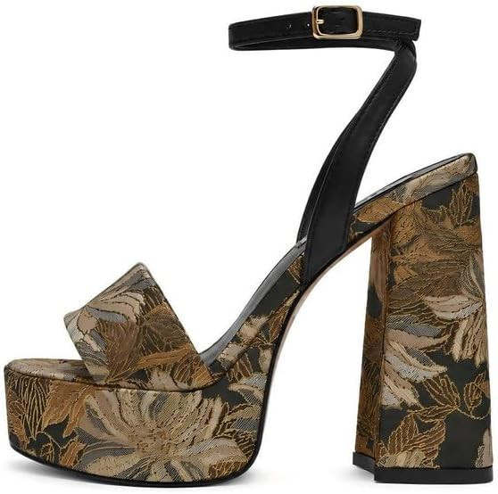 ANFEE Platform Heels for Women Chunky Heel Open Toe Ankle Strap Sandals | Amazon (US)