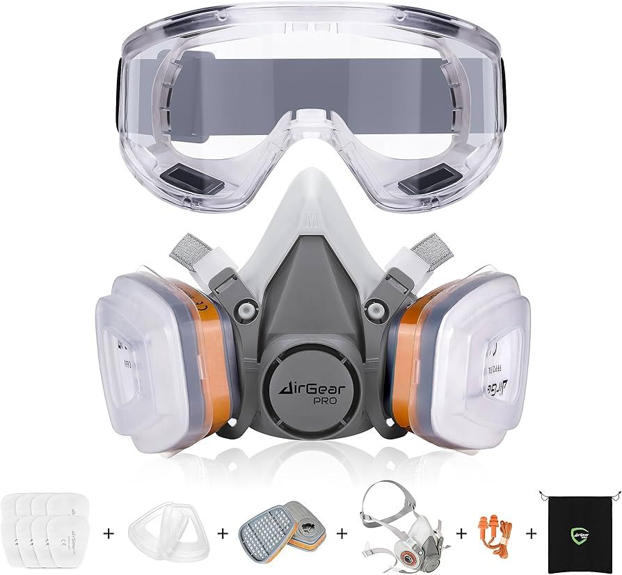 AirGearPro G-500 Reusable Respirator Mask with A1P2 Filters | Anti-Gas, Anti-Dust | Gas Mask Idea... | Amazon (US)