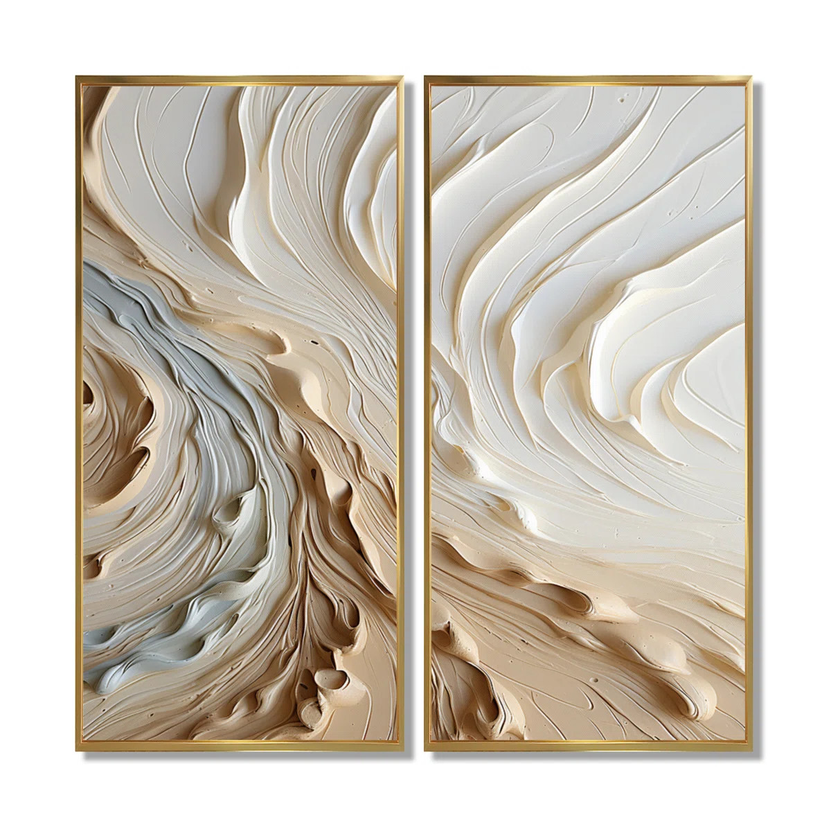 White And Gold Champagne Flow - Champagne Canvas Prints, Beige Food Wall Art Set Of 2 | Wayfair North America