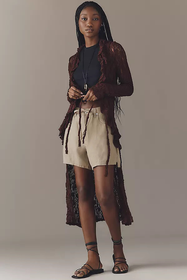 By Anthropologie Lace Long-Line Cardigan | Anthropologie (US)