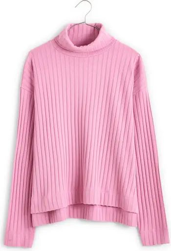 Relaxed High-Low Rib Turtleneck | Nordstrom