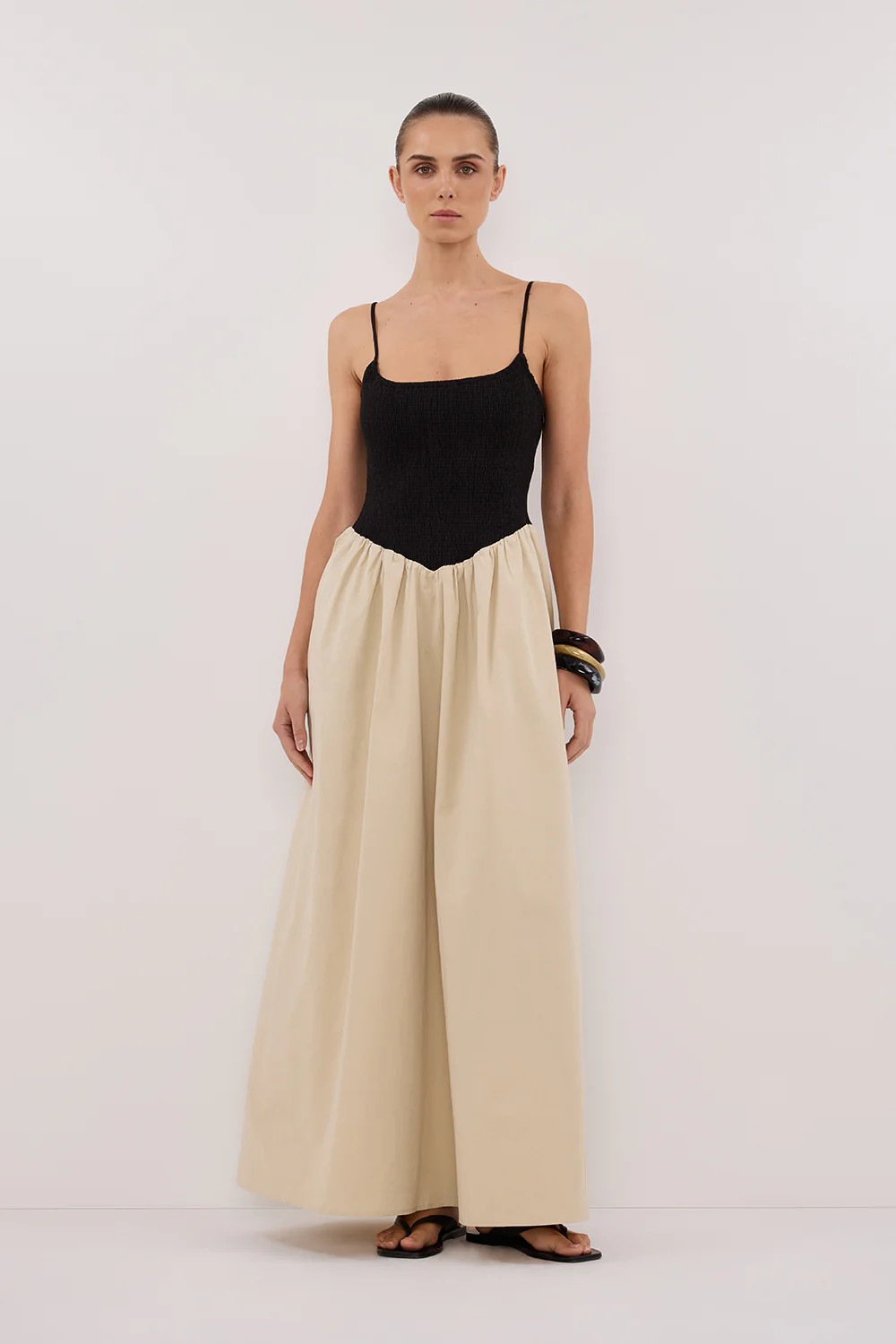 MILANO BLACK AND STONE MIDI DRESS | DISSH