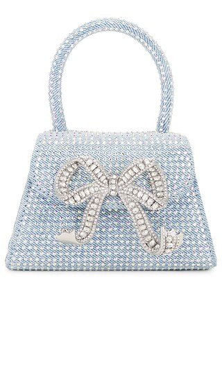 self-portrait Rhinestone Denim Micro Bag in Blue. | Revolve Clothing (Global)