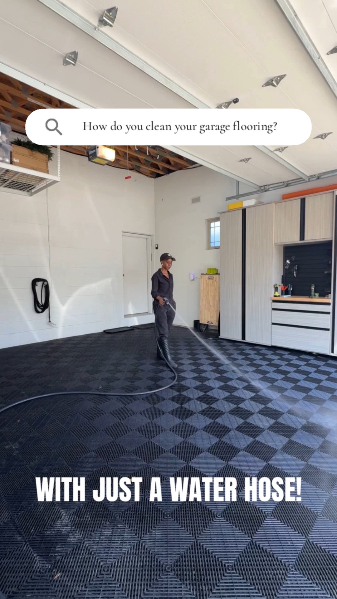 Shop my garage floor tiles and see how easy they are to clean  

#LTKHome