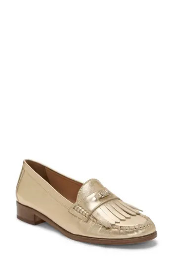 Vince Camuto Cosette Fringe Loafer in Egyptian Gold at Nordstrom Rack, Size 5 | Nordstrom Rack