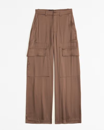 Satin Wide Leg Cargo Pant | Abercrombie & Fitch (US)