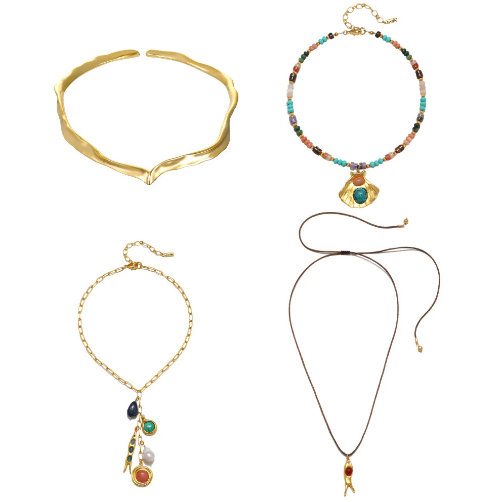 Sunset Layered Necklace Set | Sequin