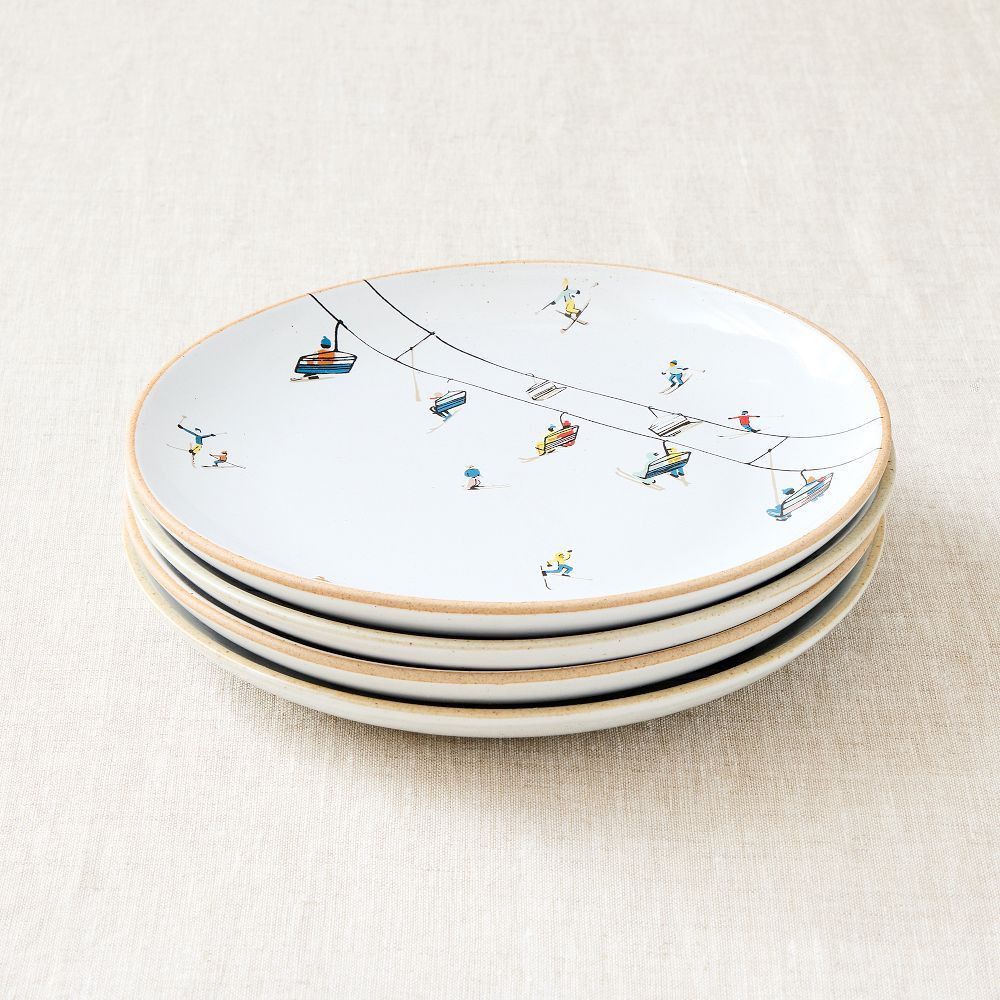 Holiday Skiers, Salad Plate, Set of 4 new | West Elm (US)