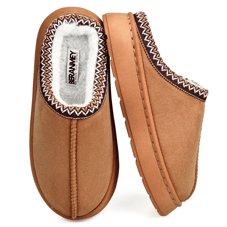 BERANMEY Cozy Platform Fuzzy Slippers for Women and Men Short Ankle Slippers with Anti-Slip Sole ... | Walmart (US)