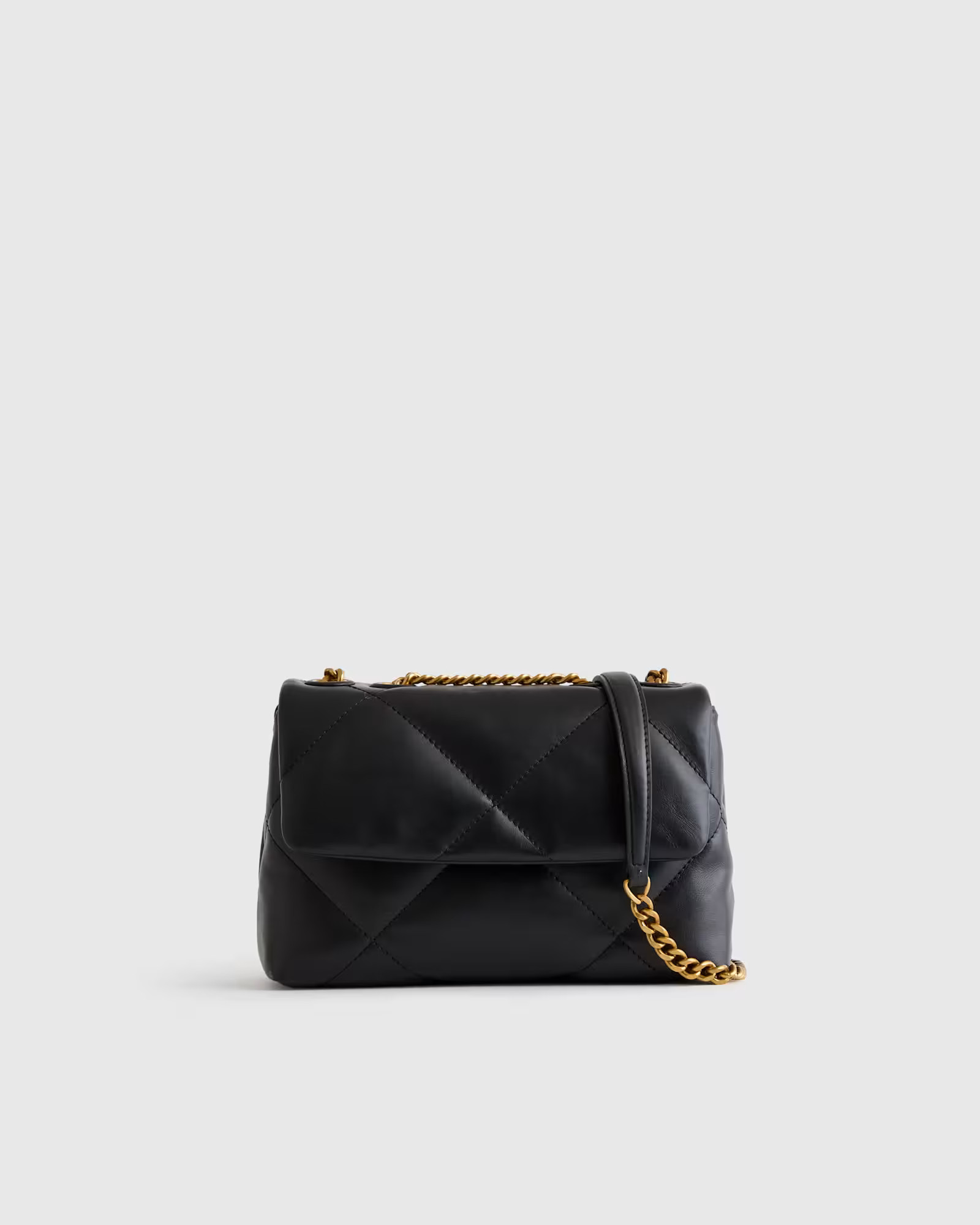 Italian Leather Puff Quilted Small Shoulder Bag | Quince