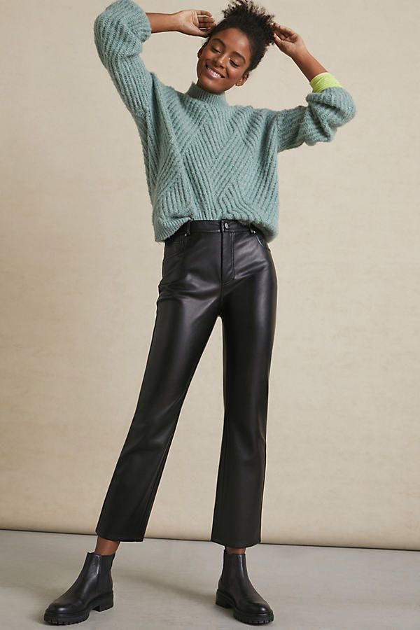 Lettie Straight Faux Leather Pants By Avec Les Filles in Black Size 14 | Anthropologie (US)